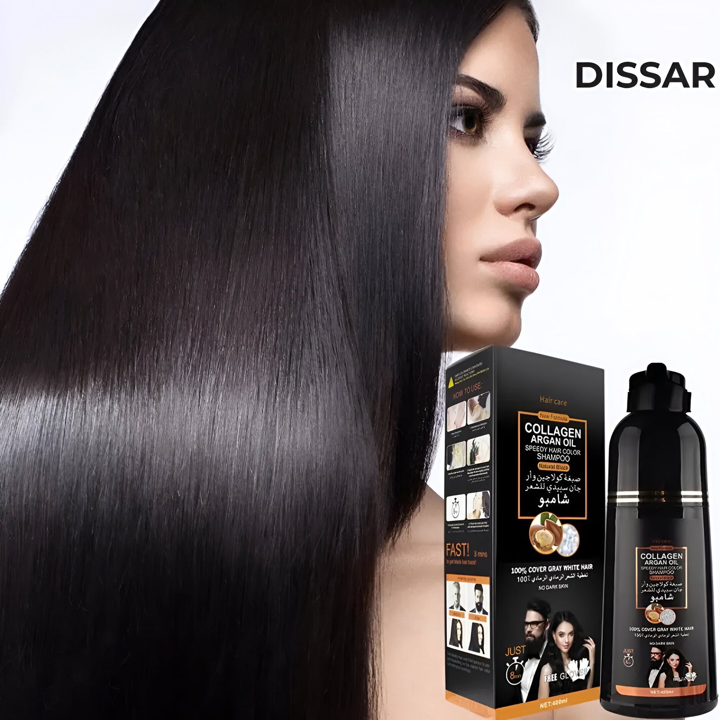 Dissar Champú Cubre Canas 3 en 1