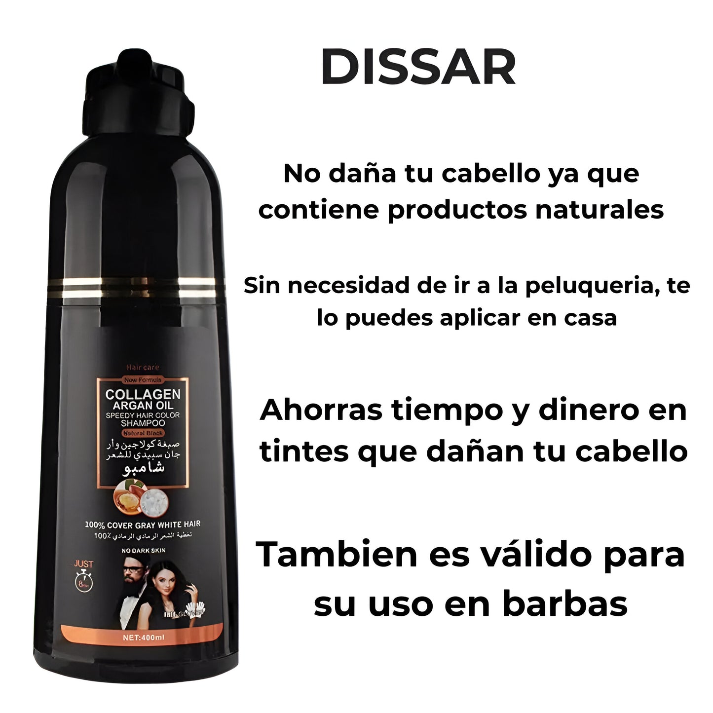 Dissar Champú Cubre Canas 3 en 1